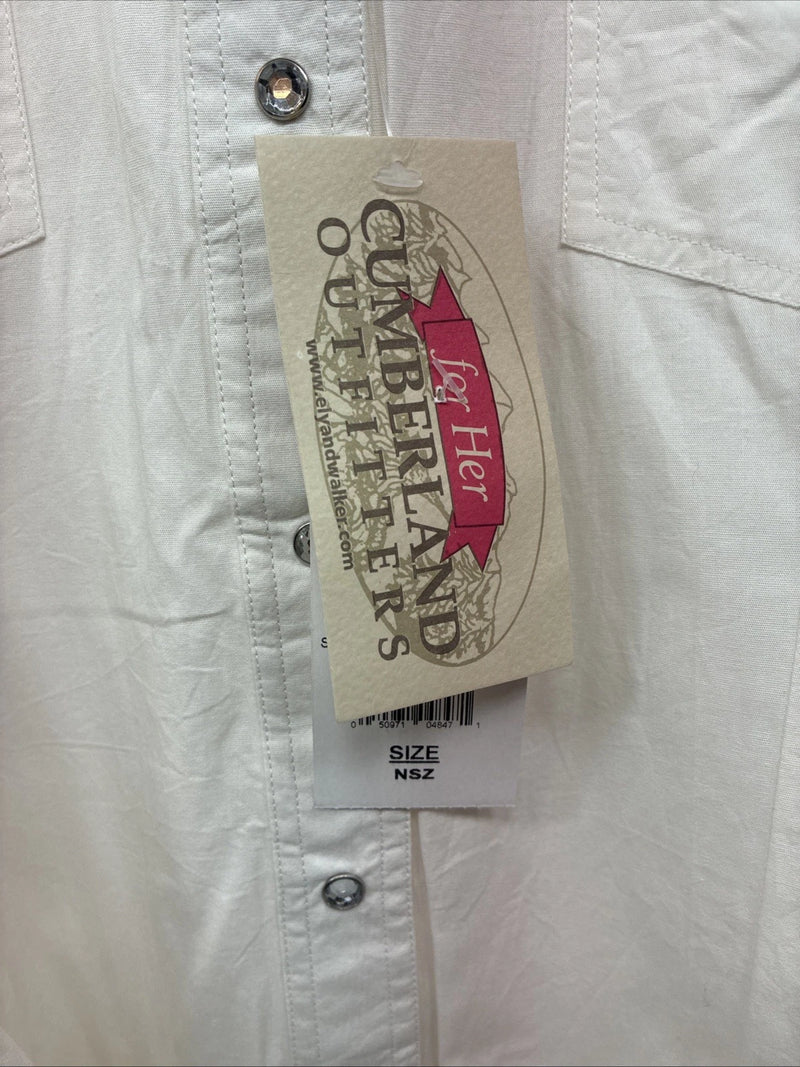 New Women’s Cumberland White Gem Long Sleeve Pearl Snap 2XL GG-43