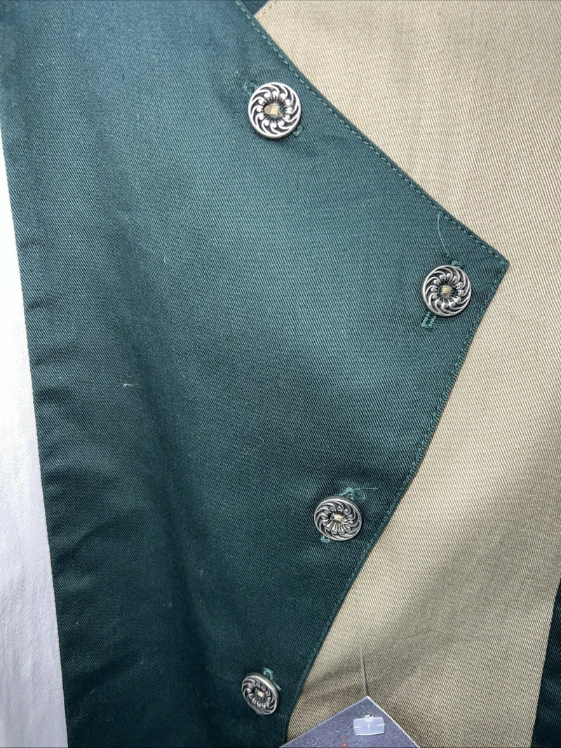 New Men’s Brooks&Dunn Green Short Sleeve Button Up Shirt Shoulder Pads. M S-37