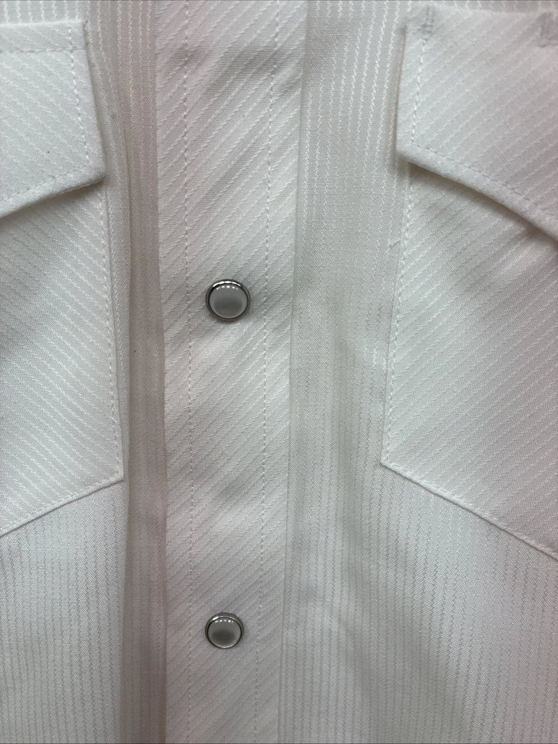 New Boys White Horse White Long Sleeve Pearl Snap Large DD-77