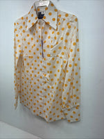 New Women’s Panhandle Slim Yellow Polkadot Long Sleeve Pearl Snap Size 35 KK-8