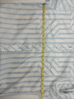 New Womens White Horse White Blue Stripe Long Sleeve Pearl Snap Large V-69