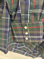 New Men’s ELY Plains Blue Green Plaid Long Sleeve Pearl Snap 15.5 Medium R-30