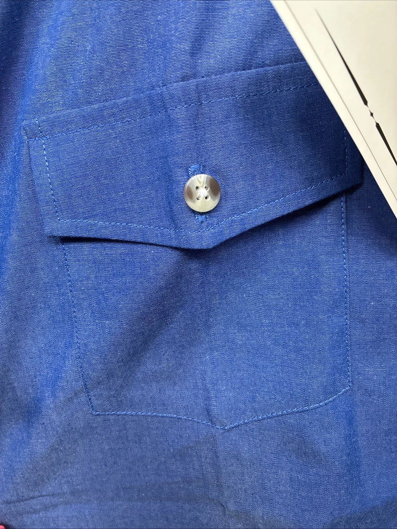 New Women’s ELY Classic Blue Long Sleeve Button Up Size Large YY-26