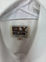 New Boys ELY Cattleman Cattleman White Long Sleeve Pearl Snap Size 10 DD-95