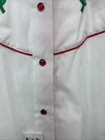 New Women’s Country Charmers White Rose Long Sleeve Pearl Snap XL II-62
