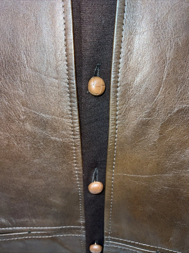 New Women’s Brown Caldwell Virgin Wool Leather Jacket M #429 3C-49