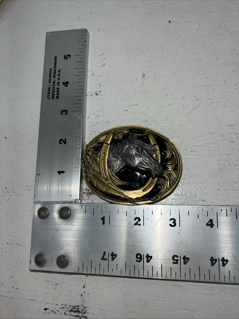 New Children’s Siskiyou Black Gold Horse Head Belt Buckle. 960994 F-20