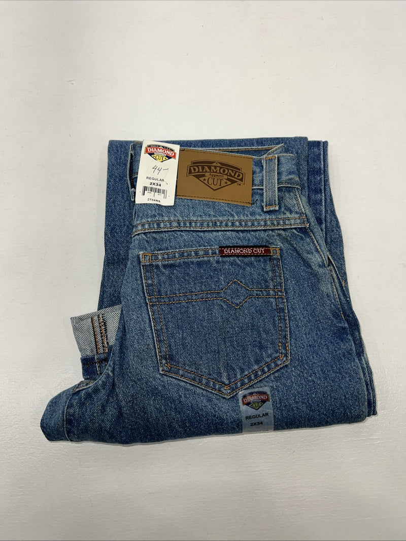 New Women’s Diamond Cut Regular Fit Denim Jeans. 2x34 L-2
