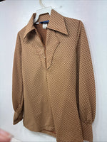 New Women’s Panhandle Slim Brown Half Zip Long Sleeve Size 10 TT-56
