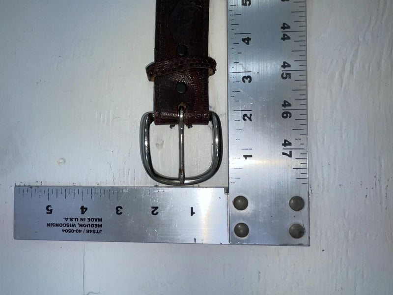 New Maroon Genuine Leather Stitched 34” Belt #6985 Z-166
