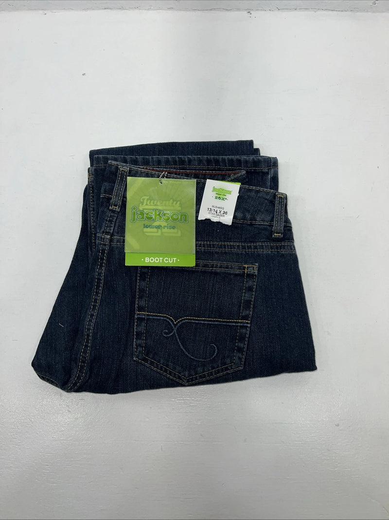 New Women’s Twenty X Jackson Dark Wash Low Rise Denim Jeans. 13/14x36 M-6