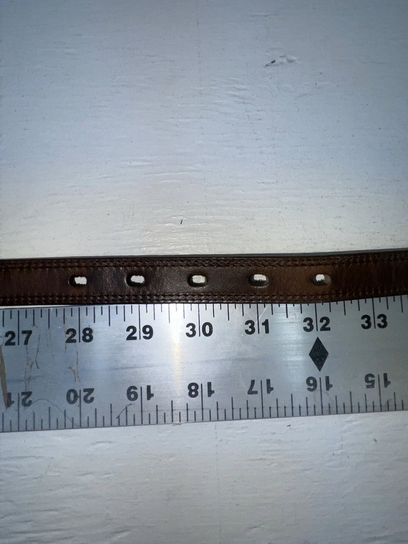 New Brown Genuine Leather Nocona Silver Pendent 30” Belt #3216215 NN-23