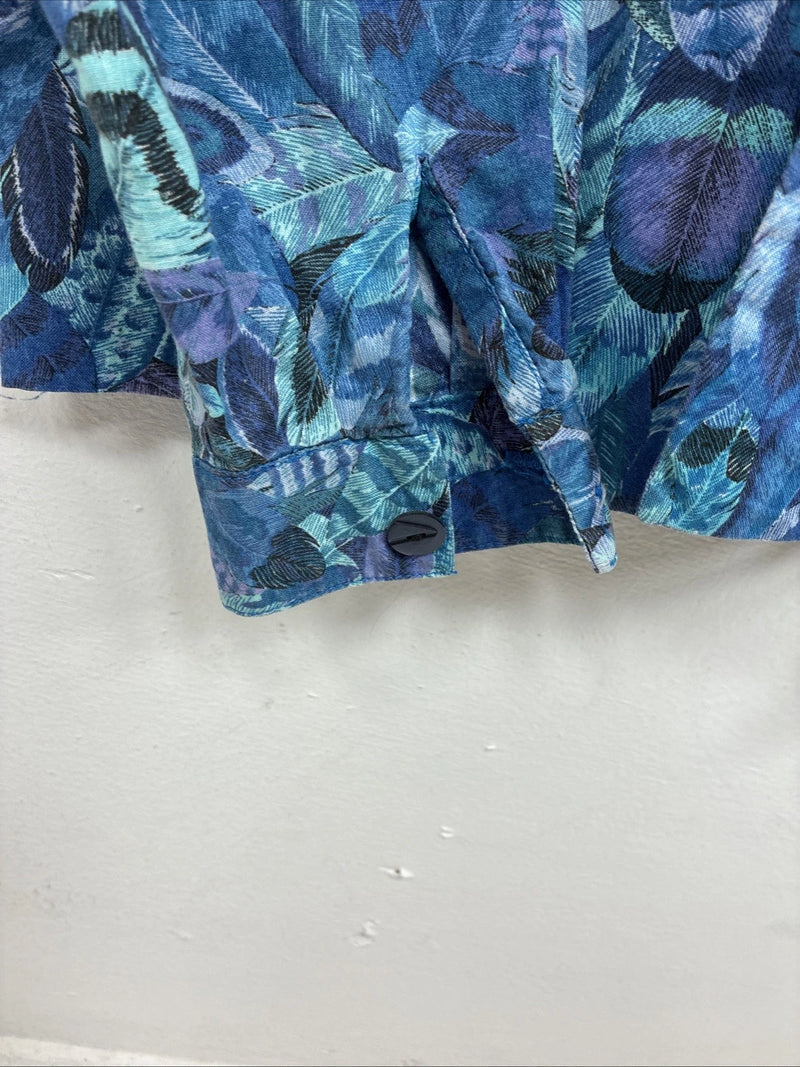 New Kids Blue Designed Long Sleeve Button Up Small MM-66