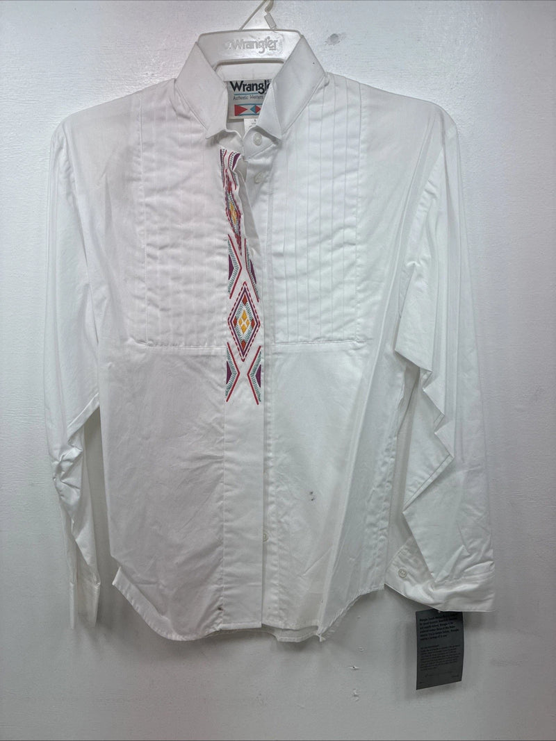 New Women’s Wrangler White Dosages Long Sleeve Button Up Small YY-131