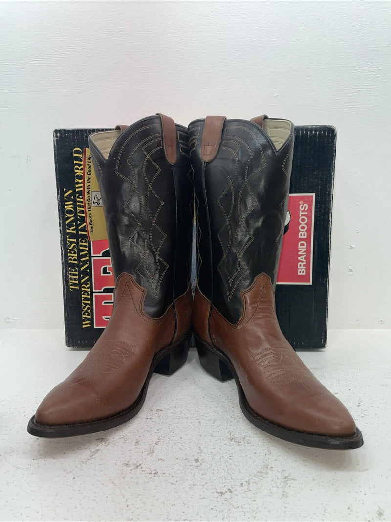 New Men’s Brown Texas Brand Cowboy Boots. 5101 10.5 10 1/2 D. 7-83