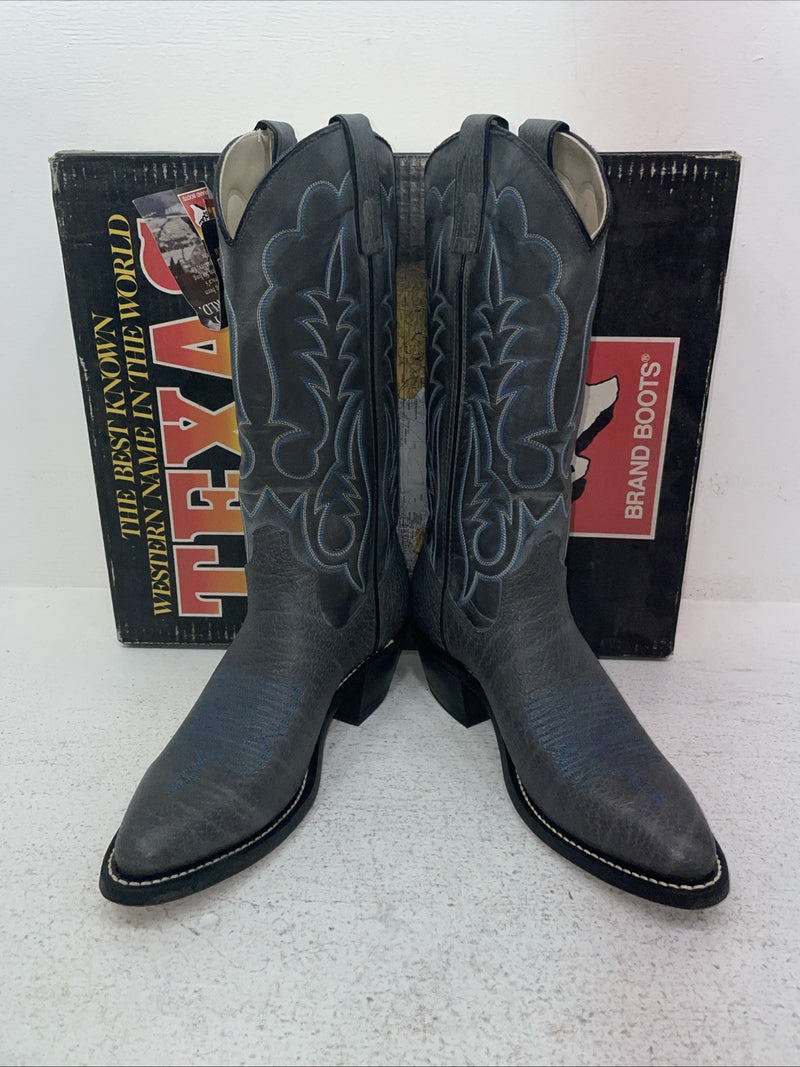 New Men’s Gray Texas Brand Cowboy Boots. 6122 8 D. 1-104