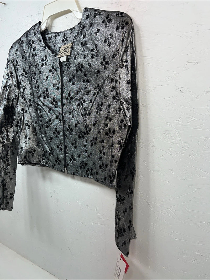 New Women’s 1849 Authentic Ranchwear Silver Western Show Shirt L UU-51
