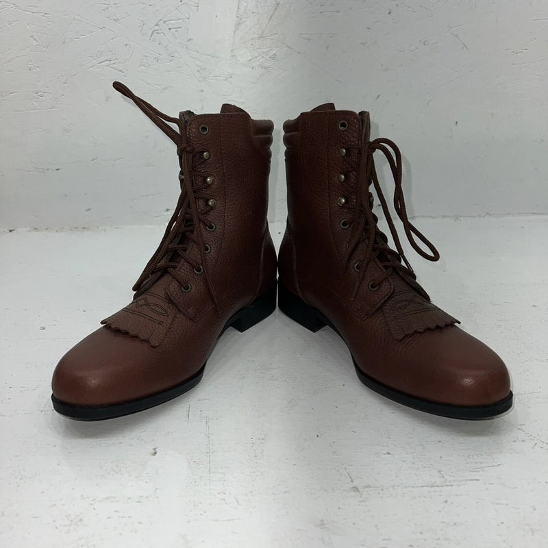 New Women’s Brown Lace Up Acme Cowboy Boots. 4479 6 M. 20-87
