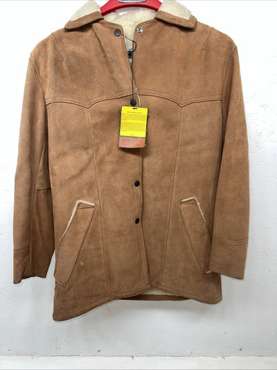 New Women’s SIMCO Brown Leather Wool Jacket 10 #6295 HH-601