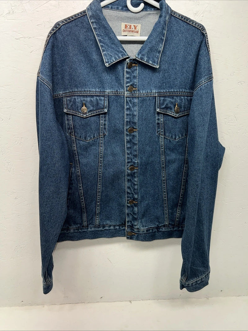 New Men’s ELY Outerwear Denim Long Sleeve Jacket XL S-603