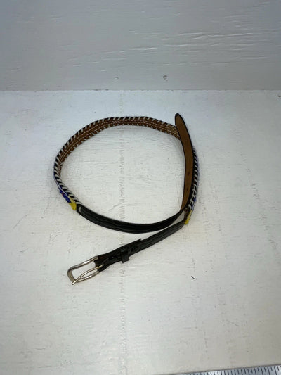 New Black Genuine Leather Beaded 30” Belt NN-9