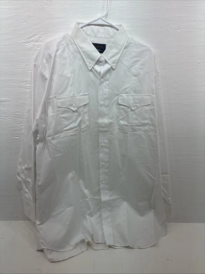 New Men’s Panhandle White Long Sleeve Button Up 18 2XL F-59