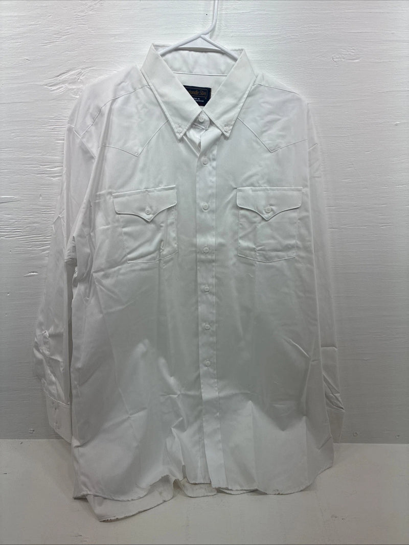 New Men’s Panhandle White Long Sleeve Button Up 18 2XL F-59