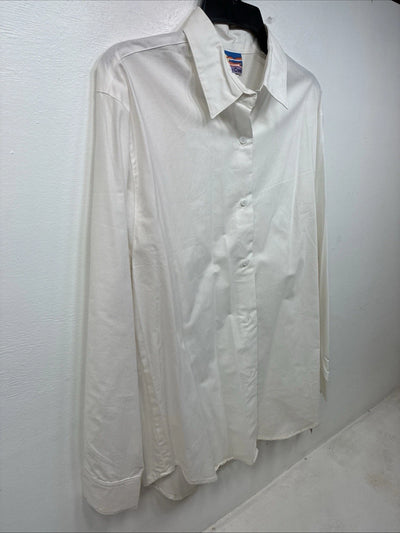 New Women’s Cricket Creek White Long Sleeve Button Up Size Large TT-84