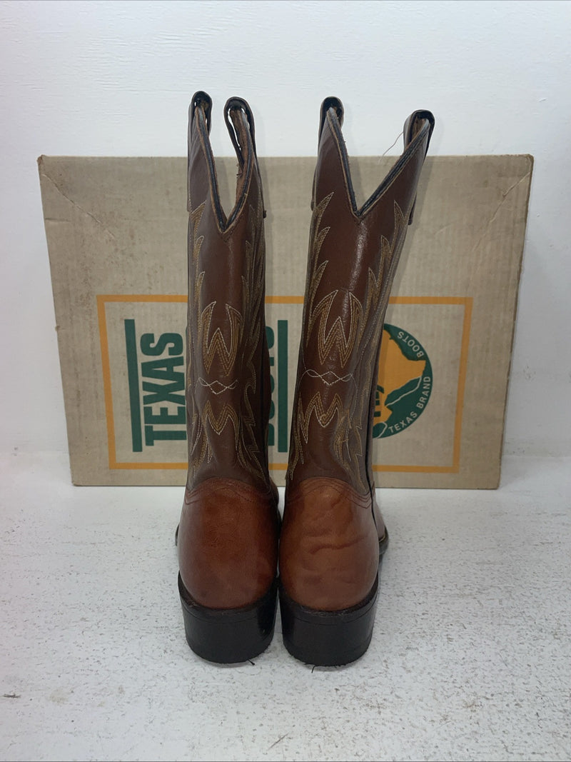New Men’s Brown Texas Brand Cowboy Boots. 7955 8.5 8 1/2 D. 3-66