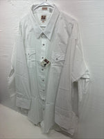 New Men’s ELY Cattleman White Deigned Long Sleeve Pearl Snap 20.5 4XL X-108