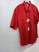 New Men’s ELY Cattleman Western Red Short Sleeve Pearl Snap 17 XL V-7