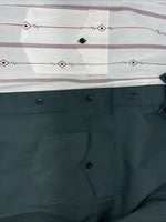 New Men’s Green White Cowboy Threads Button Up Long Sleeve Shirt Medium I-59