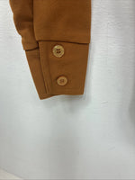 New Kids Lady Western Orange Long Sleev Button Up Size 10 TT-35 