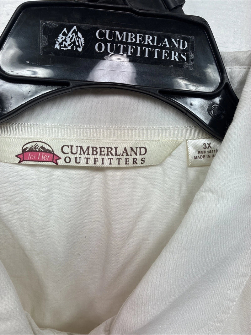 New Women’s Cumberland White Gem Long Sleeve Pearl Snap 3XL GG-89