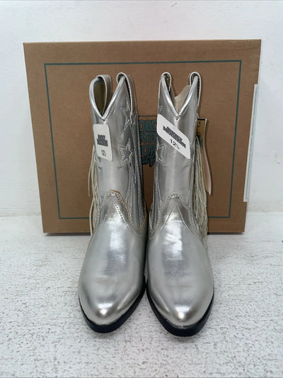 New Kids Silver With Fringe Smoky Mountain Cowboy Boots. 12.5 12 1/2. 23-19.