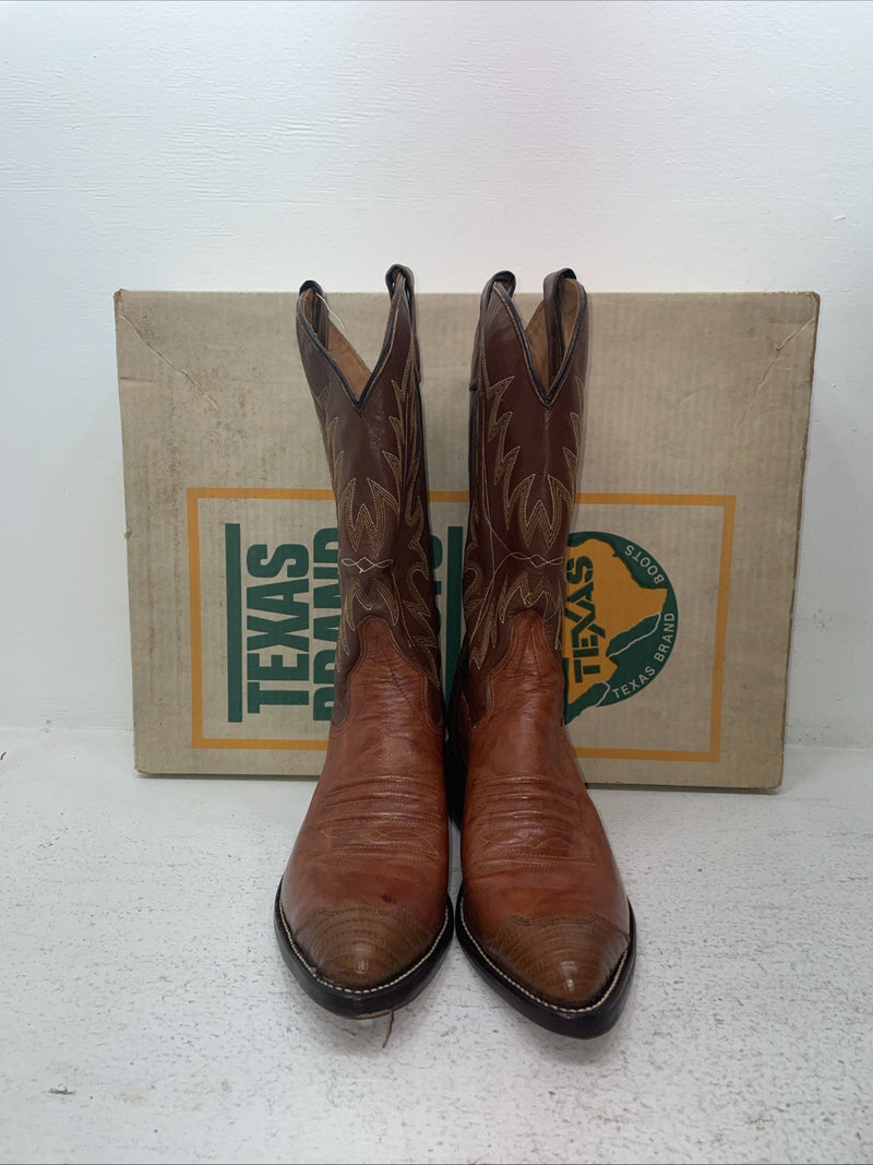 New Men’s Brown Texas Brand Cowboy Boots. 7955 8.5 8 1/2 D. 3-66