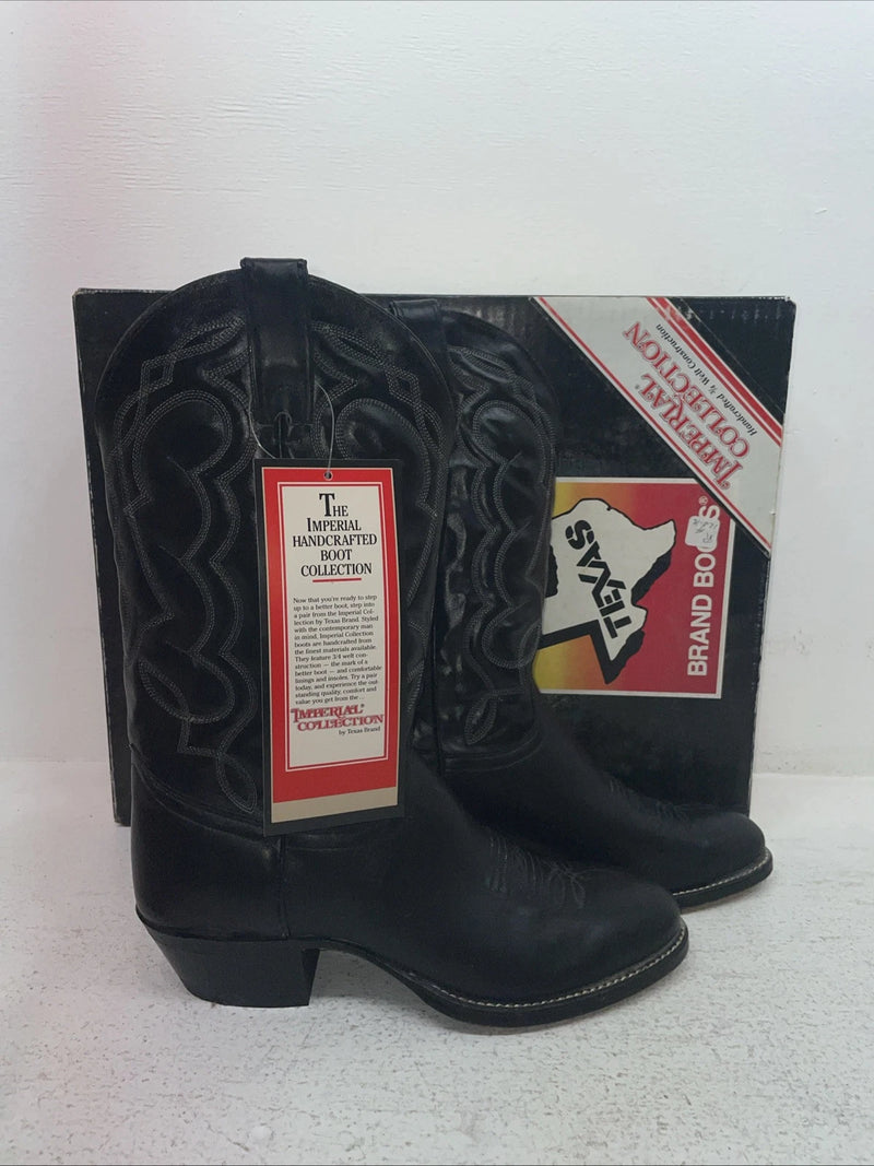 New Men’s Black Texas Brand Cowboy Boots. M 610 8.5 8 1/2 D. 3-118