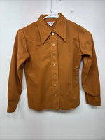 New Kids Lady Westerns Yellow Long Sleeve Button Up Size 10 TT-4