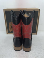 New Youth Black DBL Barrel Cowboy Boots. 4472001 4.5 4 1/2. 2-95
