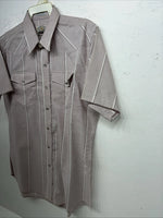 New Men’s Pink Texas Sage Short Sleeve Pearl Snap Shirt 16.5 L P-45