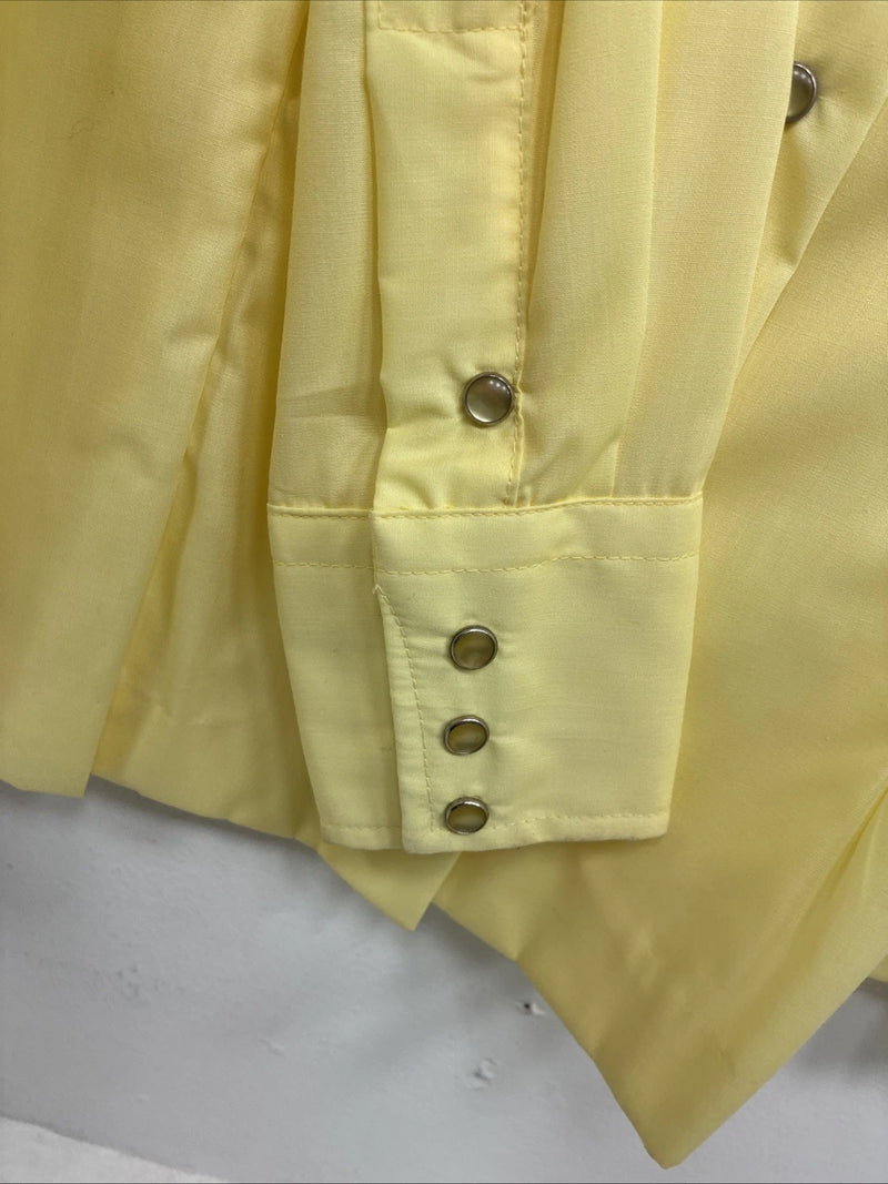 New Women’s Panhandle Slim Yellow Long Sleeve Pearl Snap 14 Medium II-82