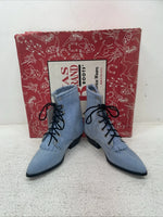 New Kids Blue Lace Up Texas Brand Cowboy Boots. P C 9169161 2.5 2 1/2 D. 23-159
