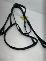 New Silver Fox Black Draft English Snaffle Bridle #20-8555-2 BB-35