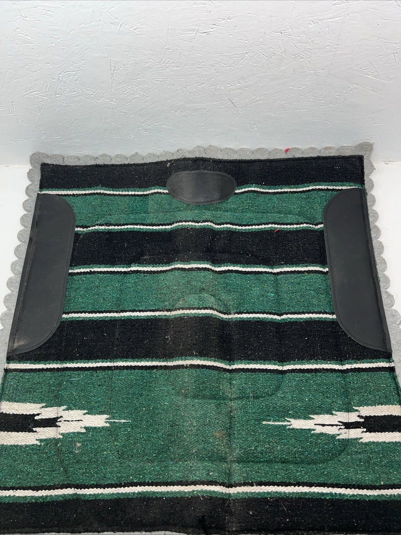 New Green Plaid Navajo Felt Scalloped Saddle Pad 30x30 #89-482 Pad-23