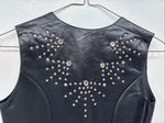 New Women’s 1848 RanchWear Black Rhinestone Sleeveless Vest Zip Up Medium YY-39