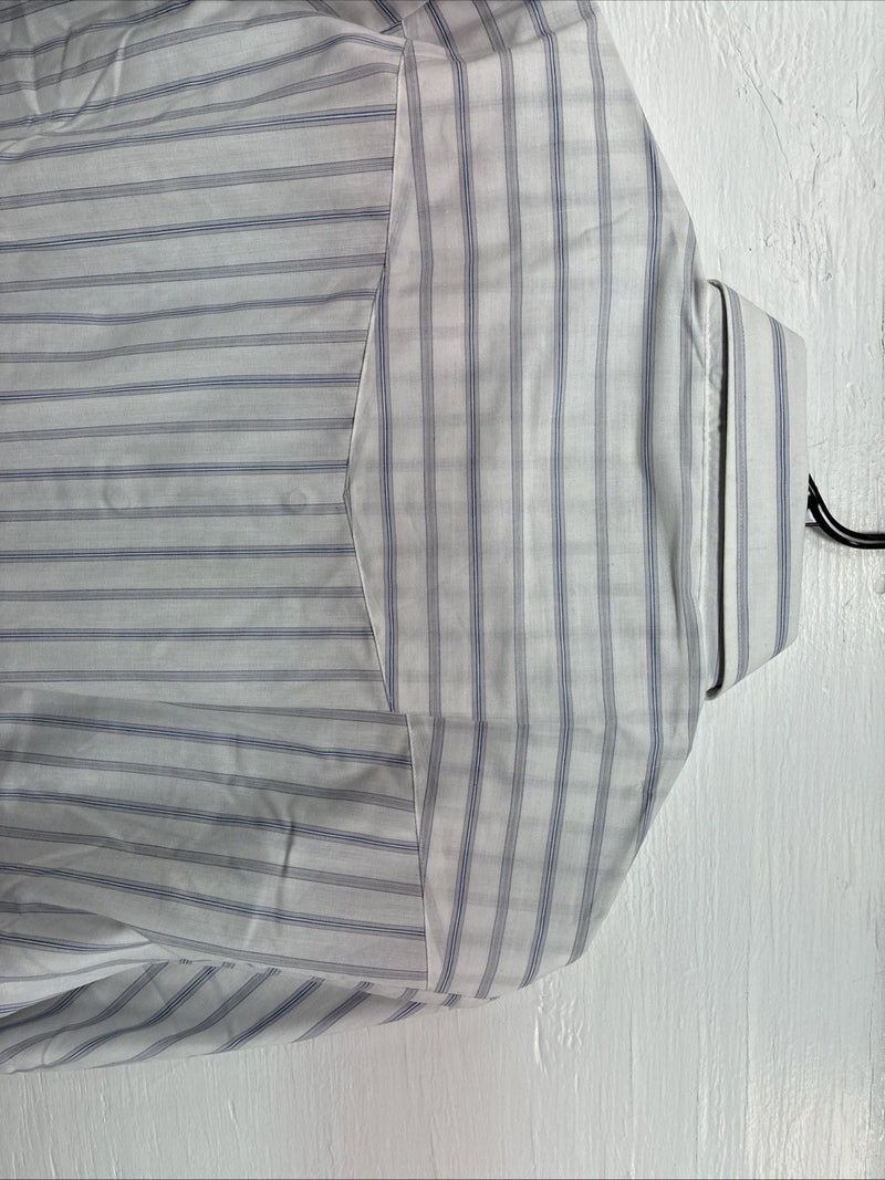 New Men’s ELY Cattleman White Stripe Short Sleeve Pearl Snap XL J-35