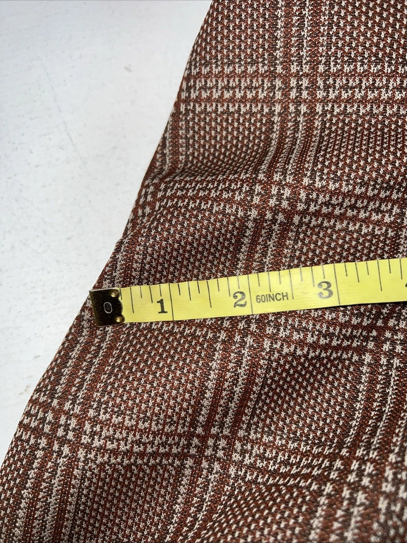 New Men’s Tanbark Red Plaid Suit Jacket 48R #720 X-601