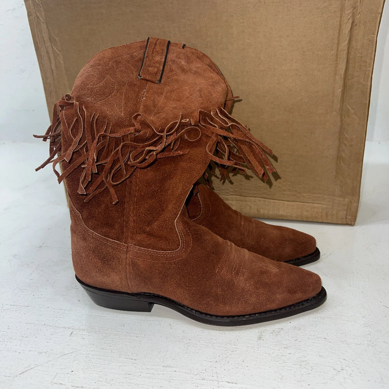 New Women’s brown With Fringe Kenny Rodger’s Cowboy Boots. 5.5 5 1/2 M. 20-47