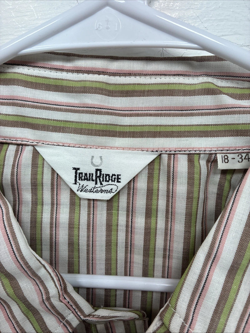 New Men’s Trail Ridge Multiple Color Stripe Long Sleeve Pearl Snap 2XL H-32