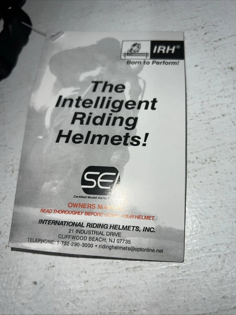 New Women’s Black IRH English Riding Helmet. 108717 Large. 12-86